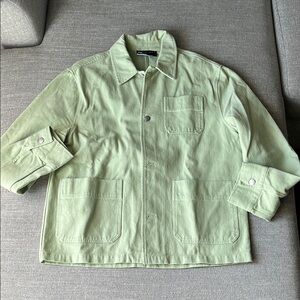 ASOS Green Lightweight Shirt Jacket with Boxy Cut